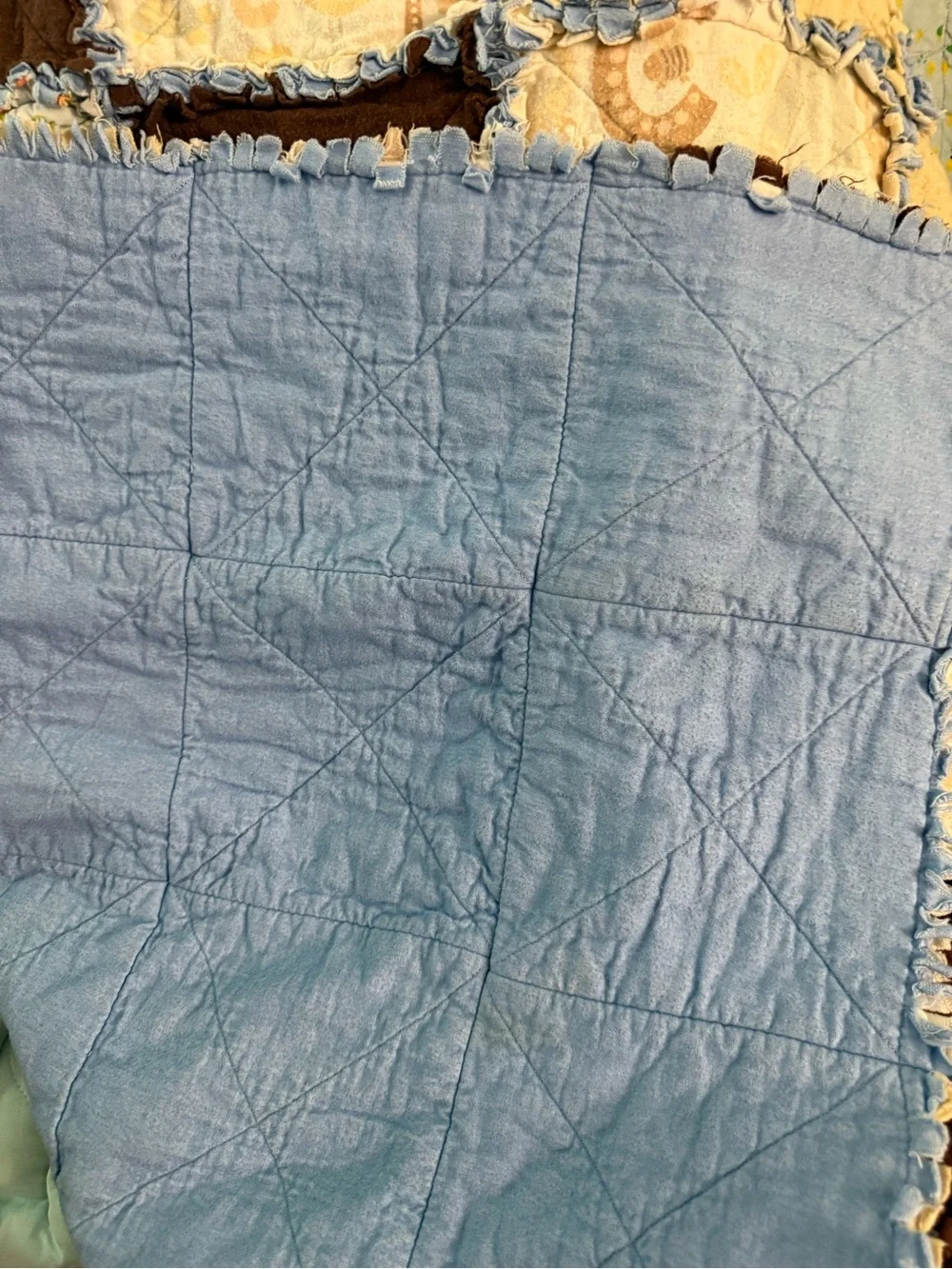 Rag Quilt crib blanket baby animals #OSB